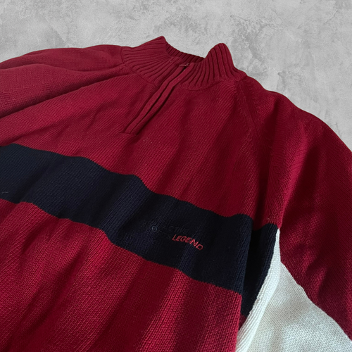 Vintage Ross River Clothing Half-Zip Pullover Rot XL