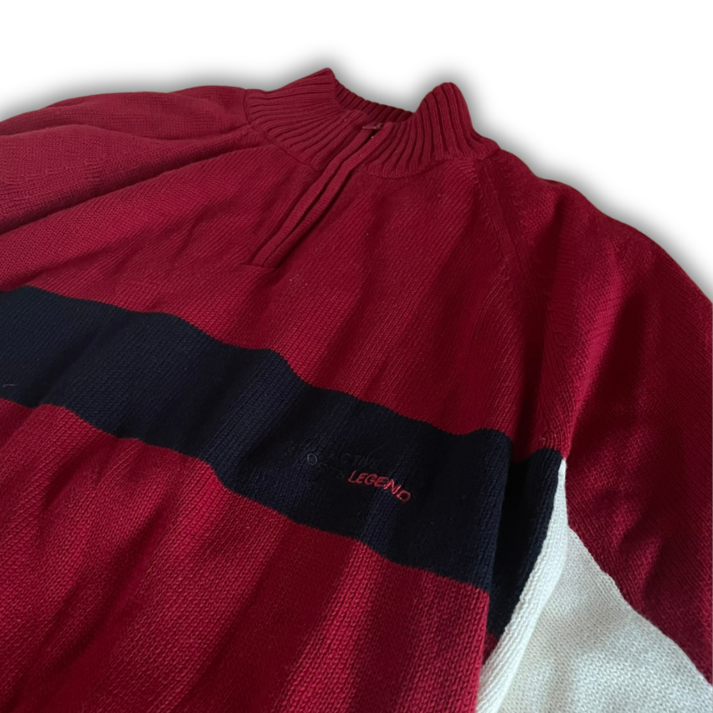 Vintage Ross River Clothing Half-Zip Pullover Rot XL